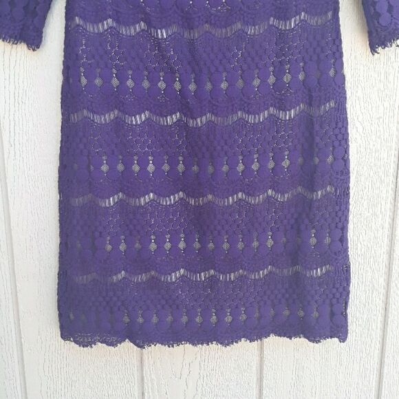 Jessica Howard Dress Lace Overlay Modest Purple - Picture 3 of 8